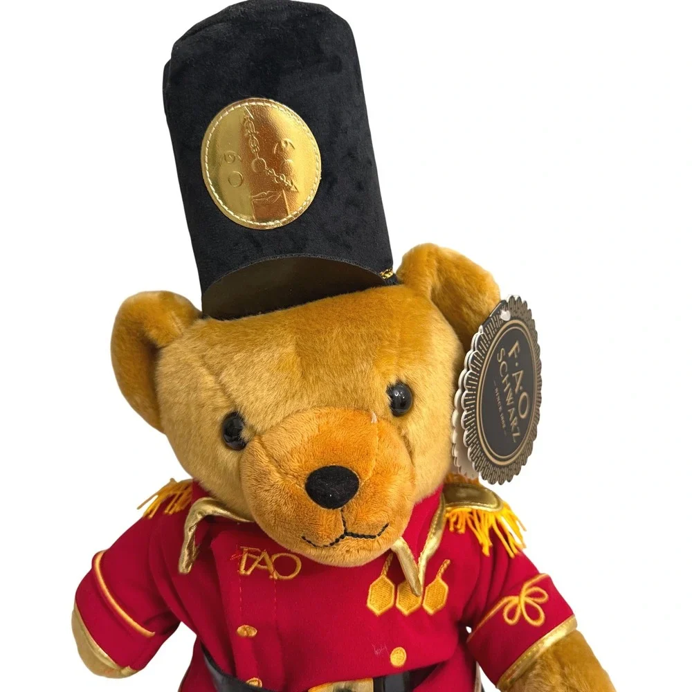 FAO Schwarz Soldier Teddy Bear Plush Red Uniform Toy Soldier‎ 15 inch NWT